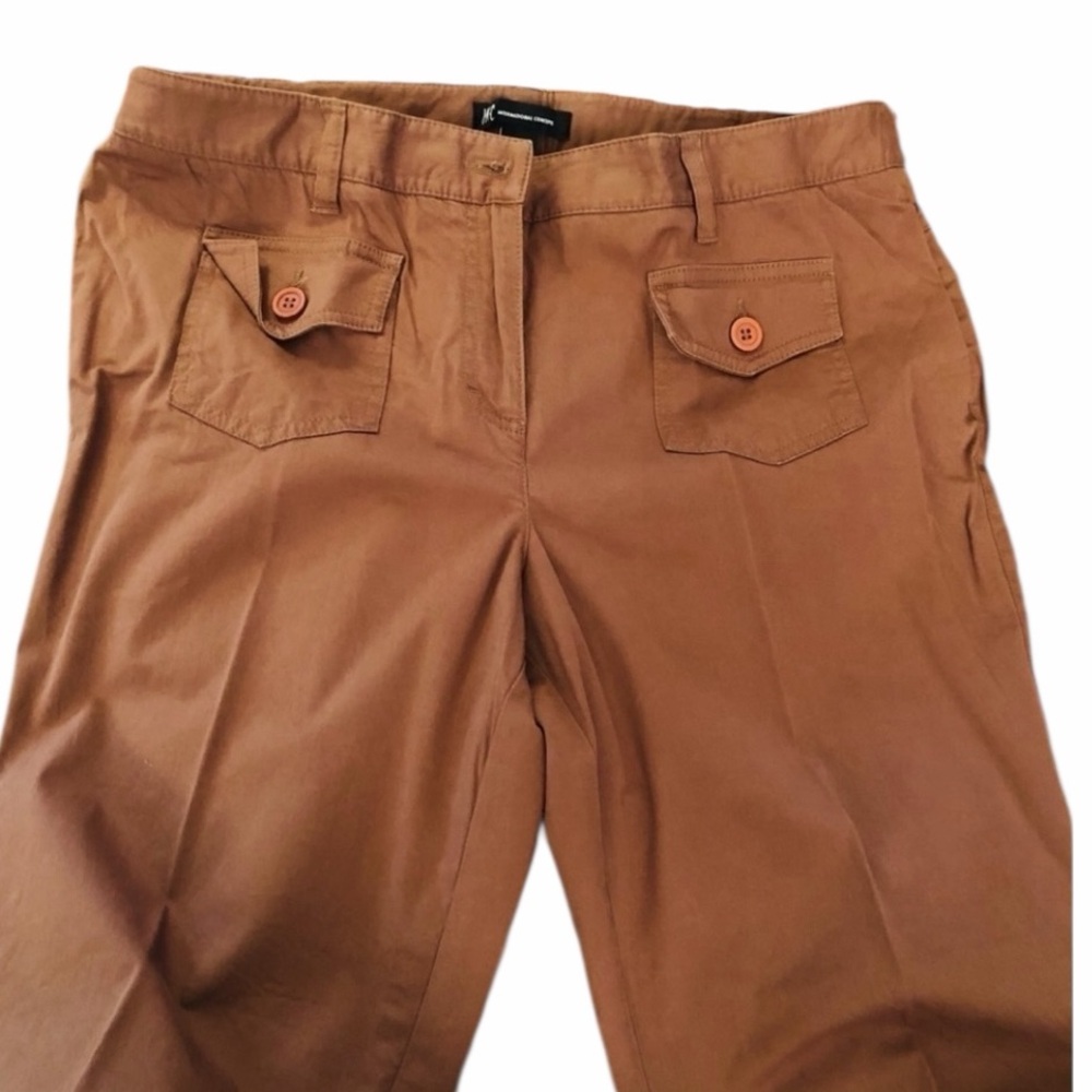 INC International Concepts size 12 brown wide leg cropped lightweight pants